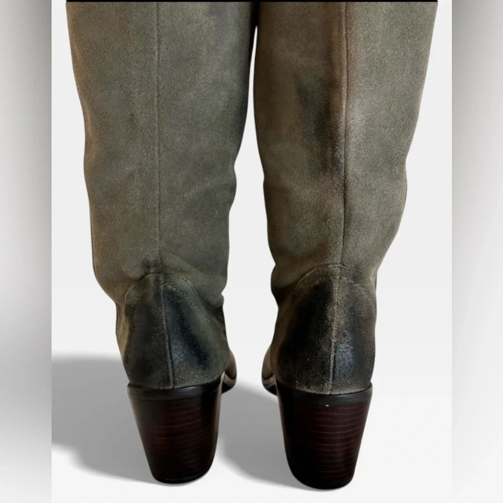Oiled Suede Leather Knee High Sable Gray Kelsi Dagger women’s Boots NWOT